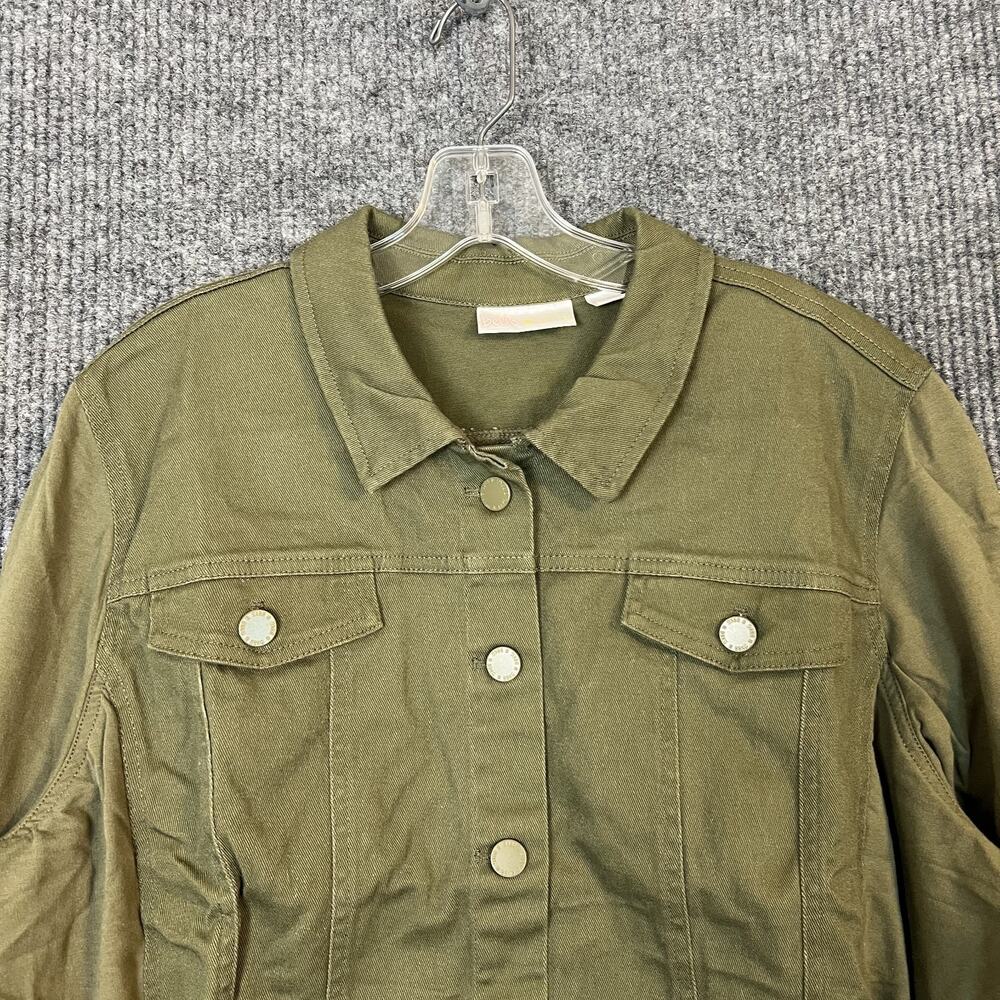 Belle by Kim Gravel Twill Jacket with Knit Back and Sleeve XL Olive Envy - Picture 4 of 11